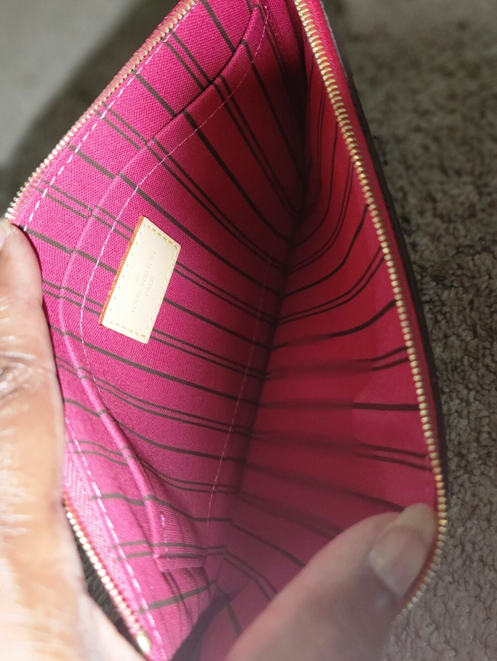 Louis Vuitton Monogram Canvas Tote with Pink Zip Detail Neverfull GM - Picture 15 of 16